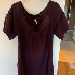 Maeve Plum off the shoulder dress
